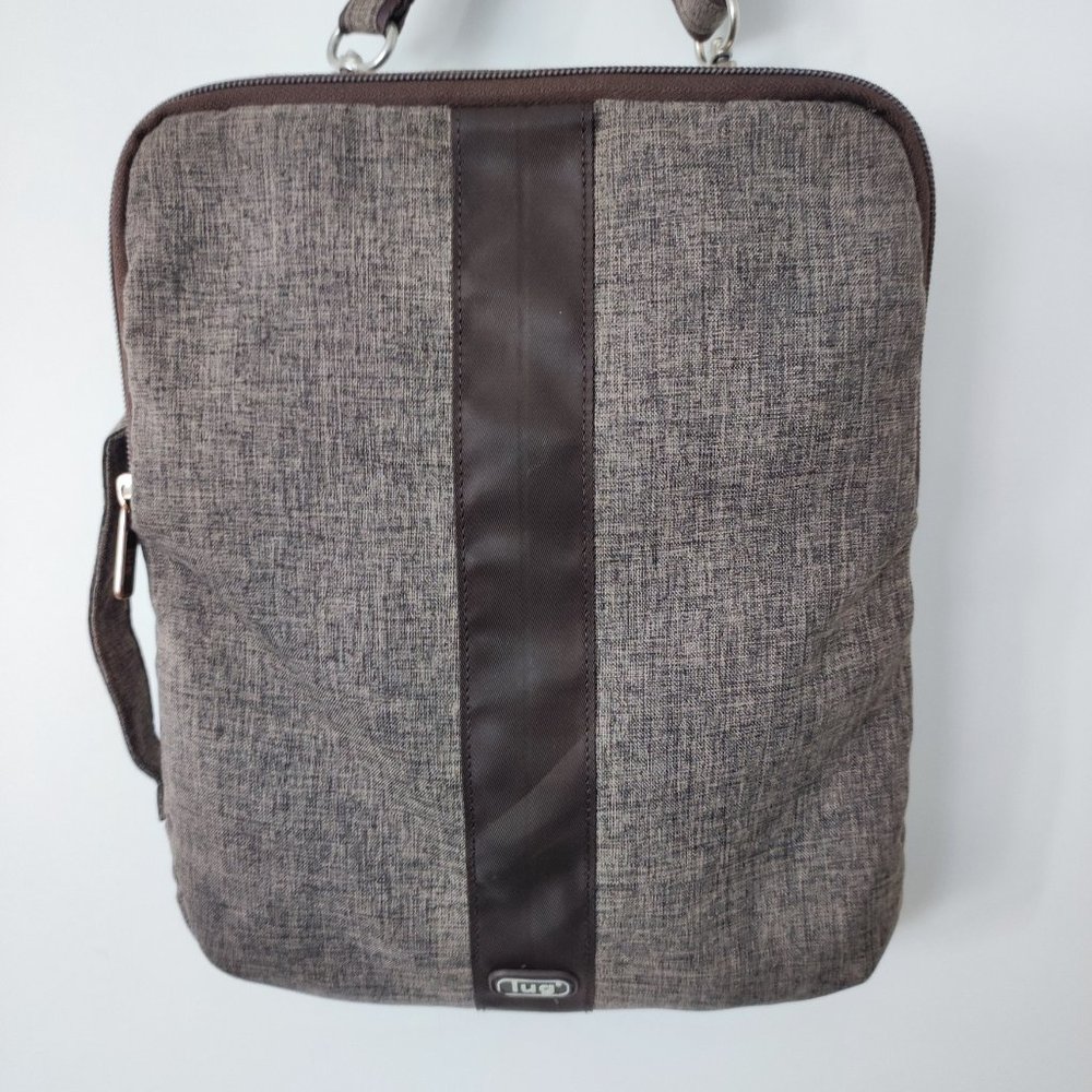 lug crossbody and hand bag traveller messenger purse brown textile fabric
